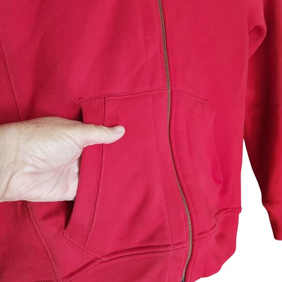 Polo Ralph Lauren Men's Cherry Red Full Zip Sweatshirt Hoodie Pony Icon Size M - Picture 5 of 6